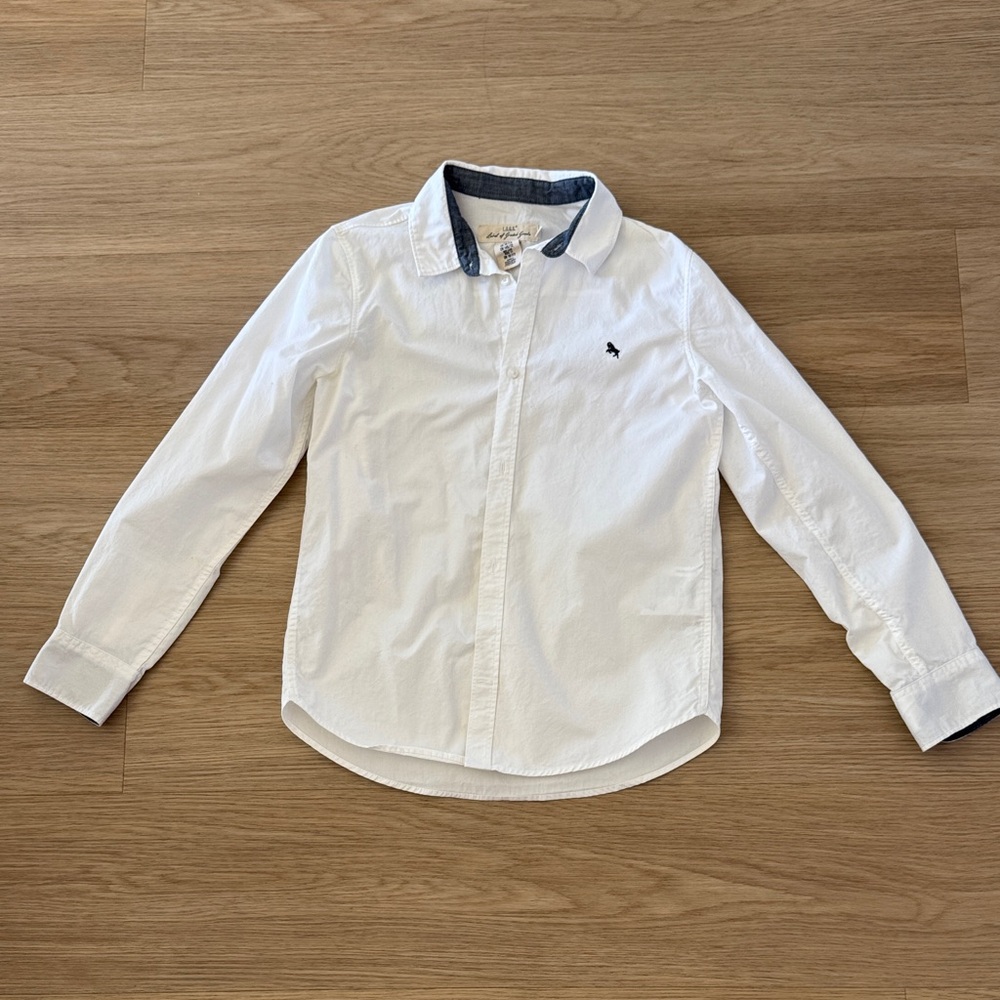 H&M white boys button down Shirt size US 12